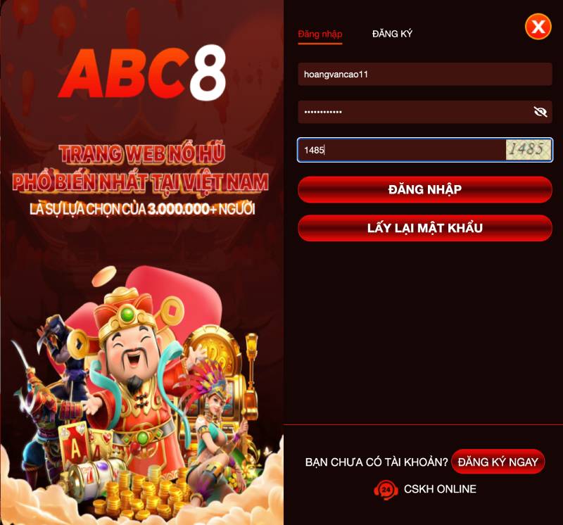 Bước 2: Điền thông tin đăng nhập để tiếp tục.